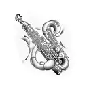 saxophone tattoo design idea