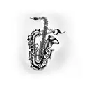 saxophone tattoo design idea