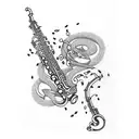 saxophone tattoo design idea