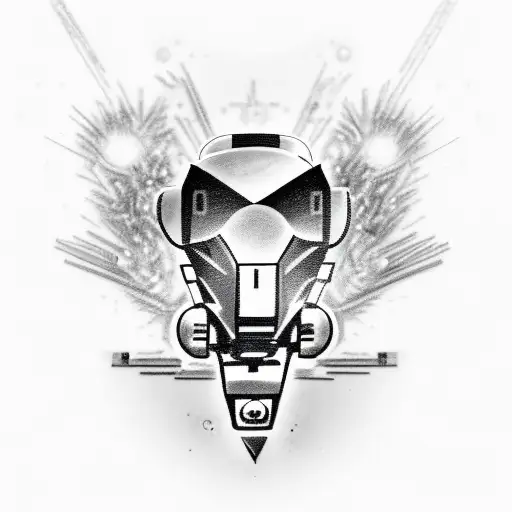 A black-grey tattoo of a metalworker welding sparks flying in the shape of a motorcycle tattoo design idea