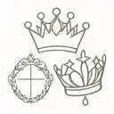 small crown and cross tattoo design idea