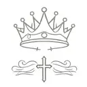 small crown and cross tattoo design idea