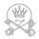 small crown and cross tattoo design idea