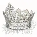 crown and cross tattoo design idea