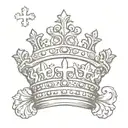 crown and cross tattoo design idea