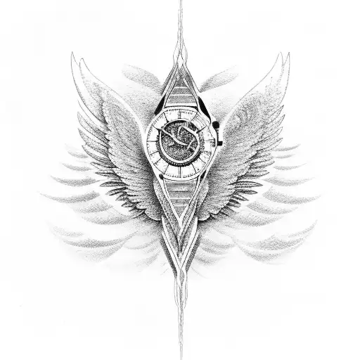 wings of time traveler tattoo design idea