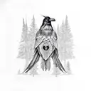 raven and tree tattoo design idea