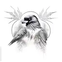 raven and tree tattoo design idea