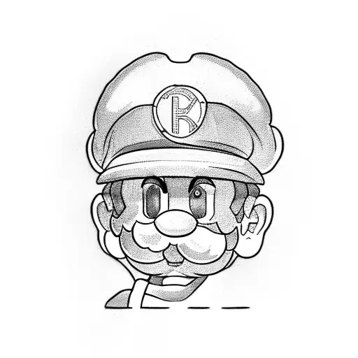 mario bros level up mushroom tattoo design idea