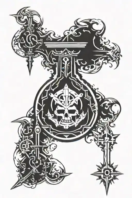 warhammer 40k imperial symbol incorporating elements tattoo design idea