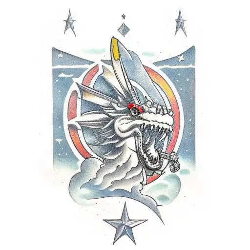 san giorgio che uccide il drago tattoo design idea