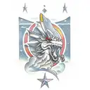 san giorgio che uccide il drago tattoo design idea