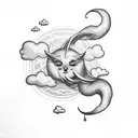clouds and rays from the sun tattoo design idea