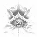 clouds and rays from the sun tattoo design idea