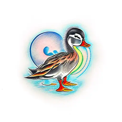 Duckling with Mohawk  tattoo design idea