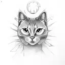 gothic dark cat  tattoo design idea