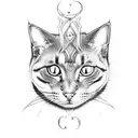 gothic dark cat  tattoo design idea