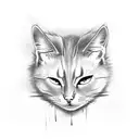 gothic dark cat  tattoo design idea