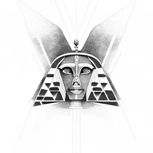 sphinx, pyramid, tattoo design idea