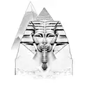 sphinx, pyramid, tattoo design idea