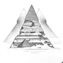 sphinx, pyramid, tattoo design idea