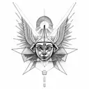 sphinx, pyramid, tattoo design idea