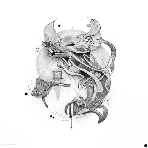 Street art mural depicting a painter creating a masterpiece tattoo design idea