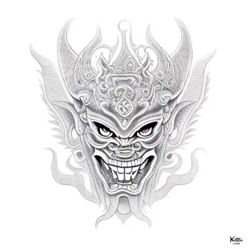 khmer demon tattoo design idea