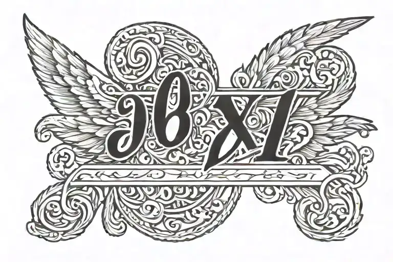 Roman numeral of the date 08/08/1952 and below it in cursive have the name Jesse tattoo design idea