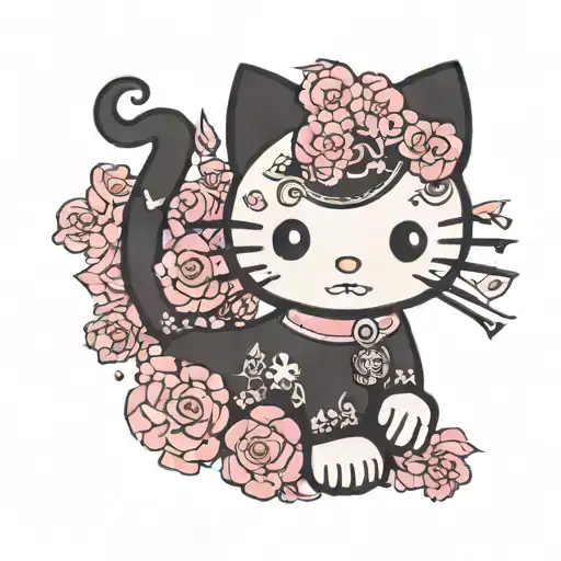 kuromi hello kitty tattoo design idea
