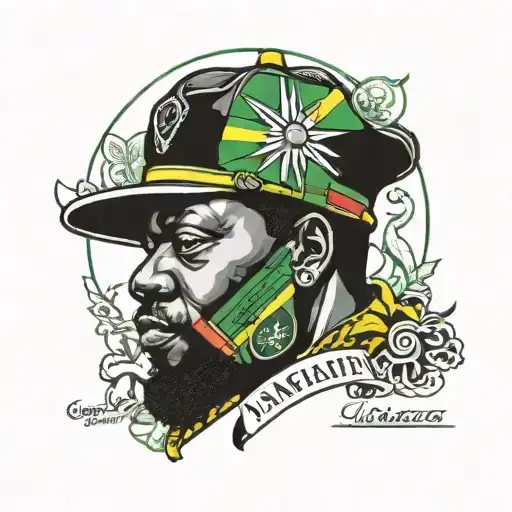 Jamaican map  Marcus Garvey tattoo design idea