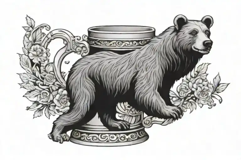 beer stein with berlin marathin bear  tattoo design idea