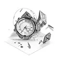 broken watch with falling pieces tattoo design idea
