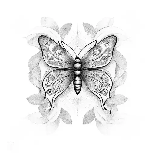 happiness is a butterfly tattoo design idea