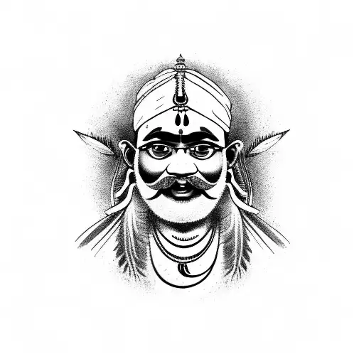 Indian agorhi baba with shiv mantra tattoo design idea