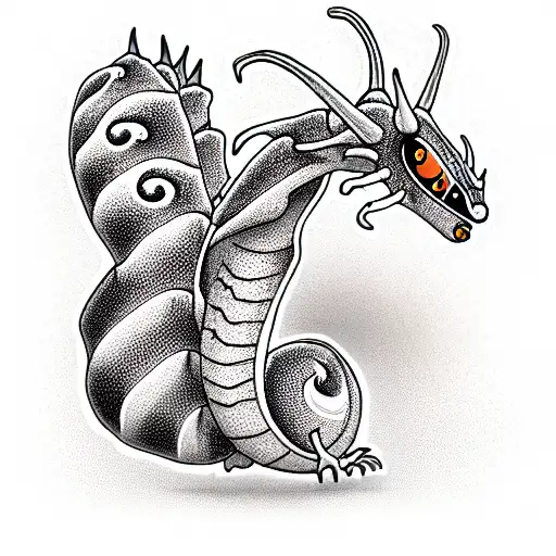caterpillar dragon tattoo design idea