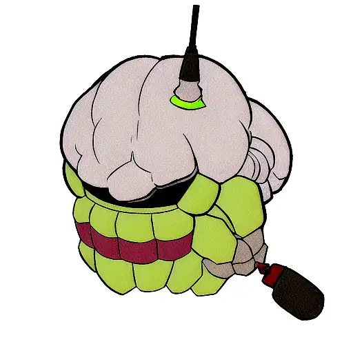 brain in shape of grenade tattoo design idea