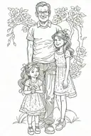 dad and daughters tattoo design idea