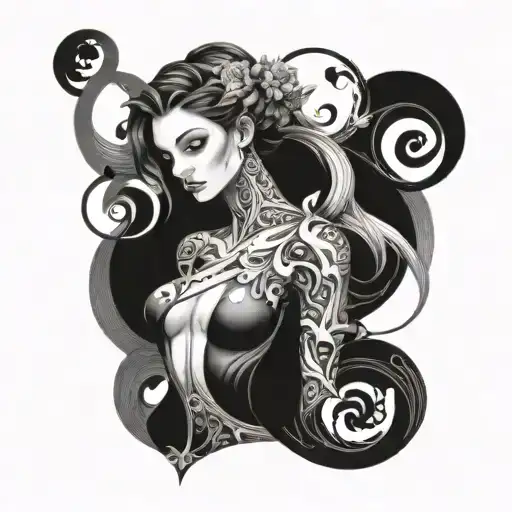 Gemini Woman Tattoo sleeve tattoo design idea