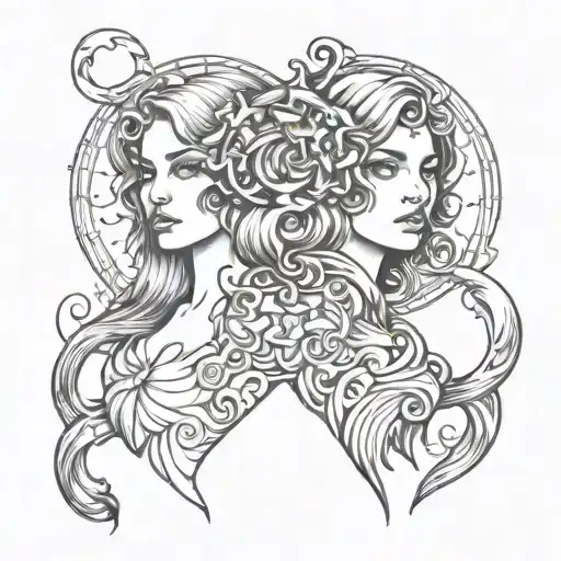 Gemini Woman Tattoo sleeve tattoo design idea