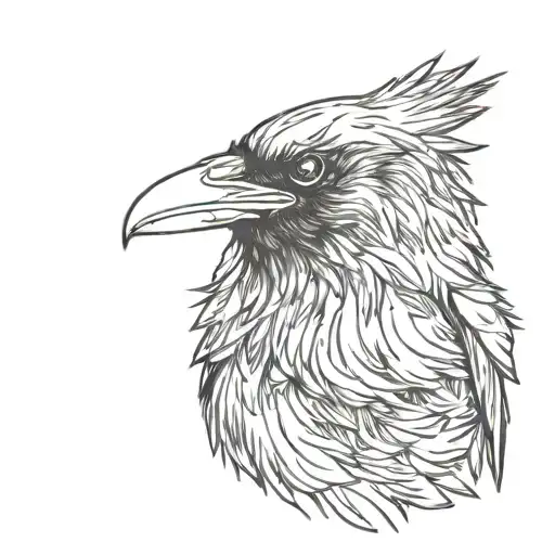 Raven angry tattoo design idea