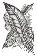 indian feather  tattoo design idea