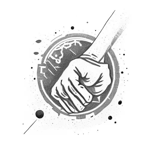 An overhanging cliff – overseen by a blood moon, within the moon there’s inscribed a ‘fist-bump “Riot Games” logo’. Sett tattoo design idea