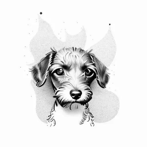 wirehaired dachshund tattoo design idea