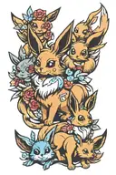 eevee evolutions tattoo design idea