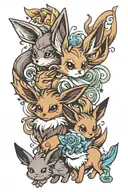 eevee evolutions tattoo design idea