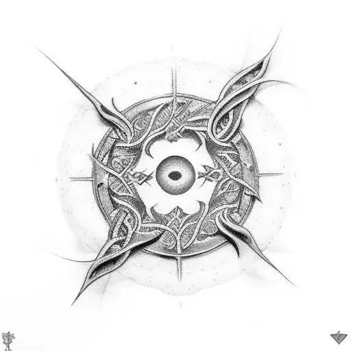 Thorn circle with joshua 1:9 verse in middle tattoo design idea