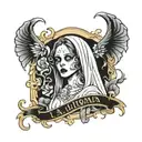 La Llorona with sign «La Llorona» tattoo design idea