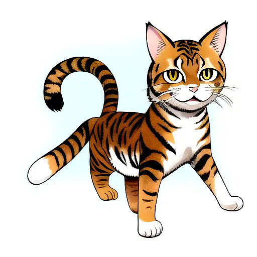 bengal cat lucky cat tattoo design idea