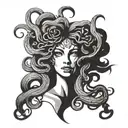 medusa head feminine broken angel tattoo design idea
